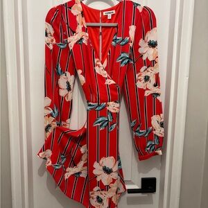 Love Red Floral Wrap Dress